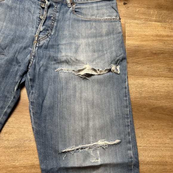 Diesel Jeans Men 32x32 Blue D-MIHTRY Straight Leg Stretch Destroyed Skater 009DG - Picture 4 of 16